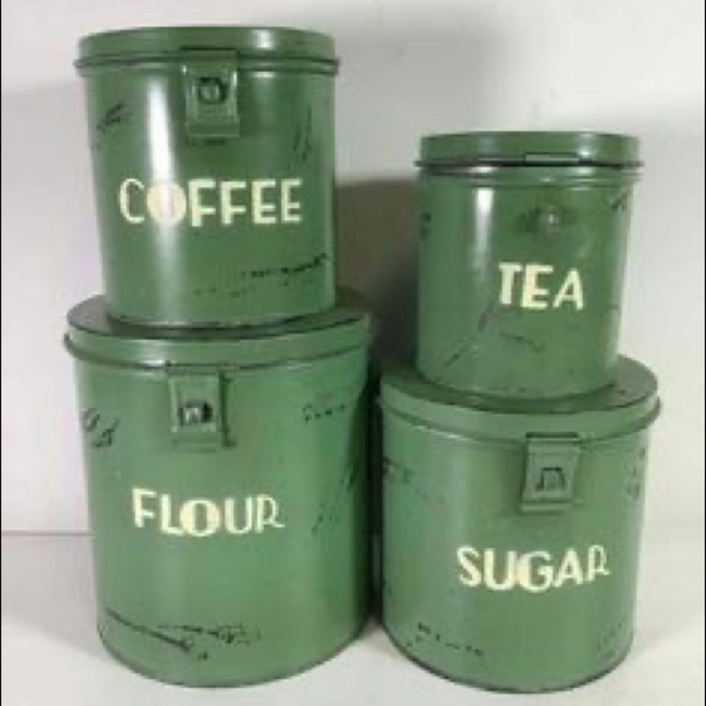 VINTAGE TWO'S COMPANY RUSTIC CANISTER SET